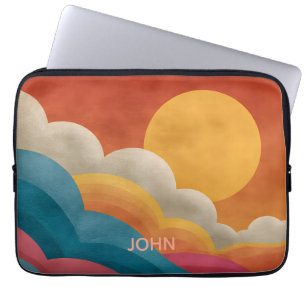 Personalised Retro Sunset Laptop Sleeve Custom