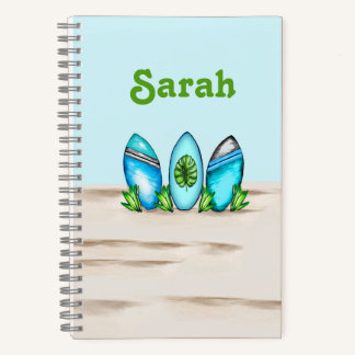 Personalised Retro Surfboards Notebook