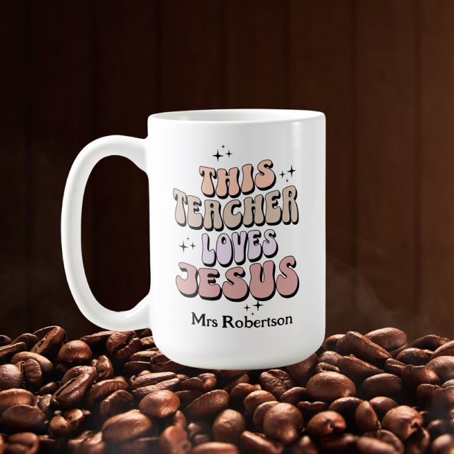 Personalised retro teacher appreciation coffee mug (Creator Uploaded)