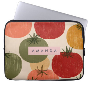Personalised Retro Tomato Garden Style Laptop Sleeve