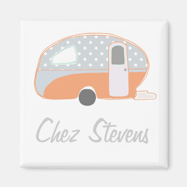 Personalised Retro Vintage Caravan Design Magnets (Front)