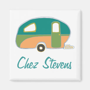 Personalised Retro Vintage Caravan Design Magnets