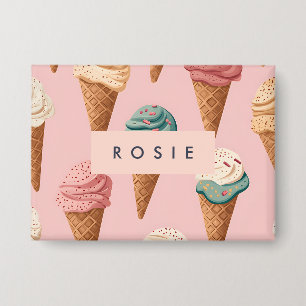 Personalised Retro Vintage Ice Cream Cone Pattern
