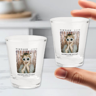 Personalised Retro Vintage Photo Birthday Shot Glass