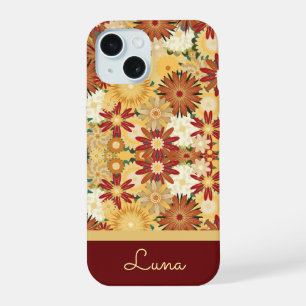 Personalised Retro Warm Floral Pattern Phone Case