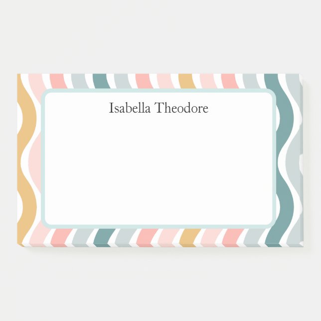Personalised Retro Wavy Post-it Notes (Front)