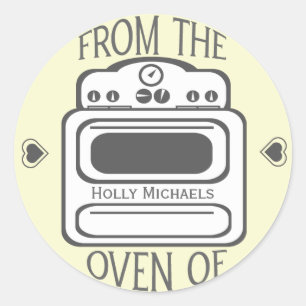 Personalised Retro White  Oven Sticker