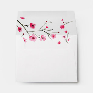 Personalised Return address Cherry Blossom RSVP Envelope