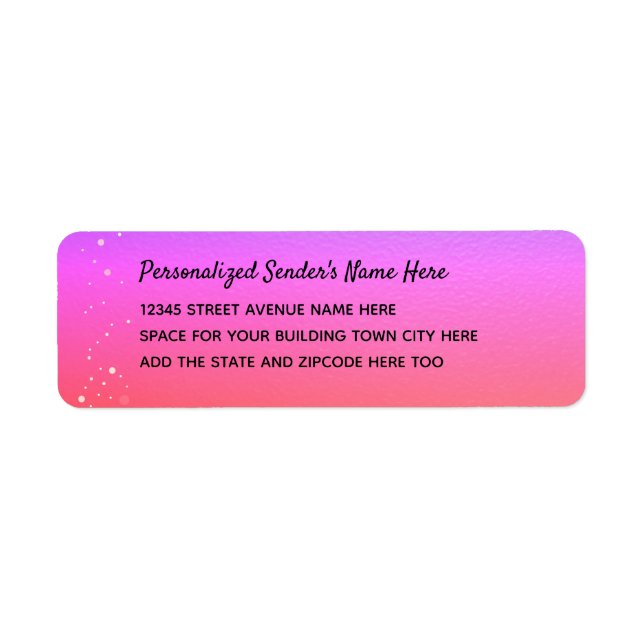 Personalised Return Address Colourful (Front)