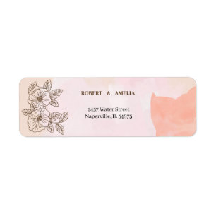 Personalised Return Address Elegant Brown Flower