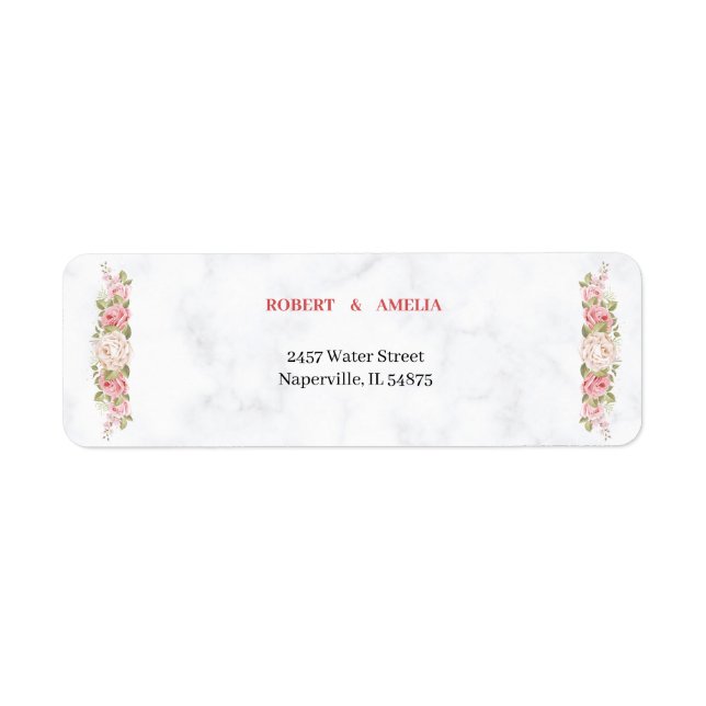 Personalised Return Address Elegant Rose Flower (Front)