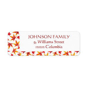 Personalised Return Address Labels - Autumn Leaves