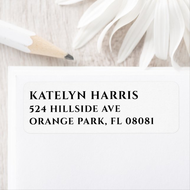 Personalised Return Address Labels Classic Serif (Insitu)