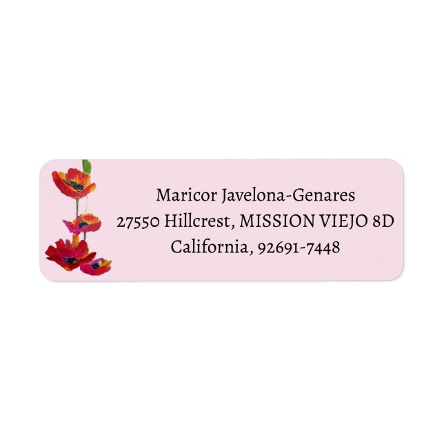 Personalised Return Address Mail Label (Front)