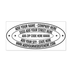Personalised Return Address Oval Self-inking Stamp