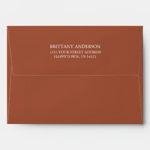 Personalised Return Address Terracotta Invitation Envelope