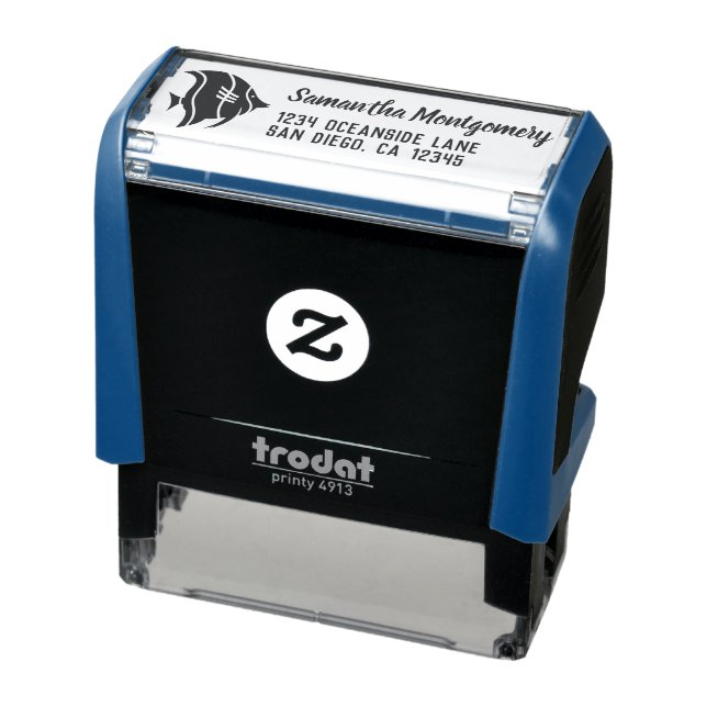 Personalised Return Address with Angelfish Self-inking Stamp (Product)
