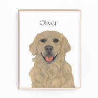 Personalised Reversible Golden Retriever Dog Art