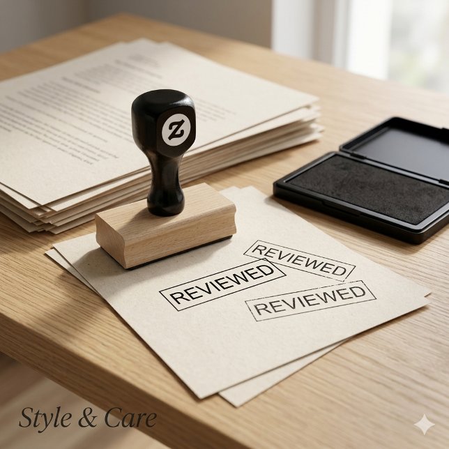 Personalised REVIEWED Text Wood Art Rubber Stamp (Personalized REVIEWED Text Wood Art Rubber Stamp)