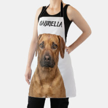 Personalised Rhodesian Ridgeback Dog Photo Apron
