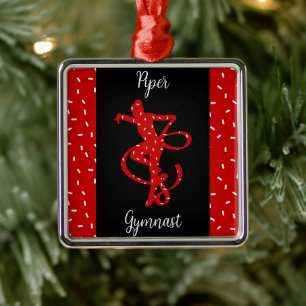Personalised Rhythmic Gymnastics Christmas Gift Metal Tree Decoration