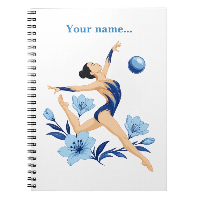 Personalised Rhythmic Gymnastics Spiral Notebook (Front)