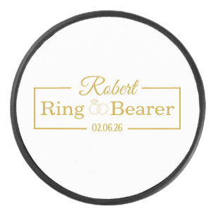 Personalised Ring Bearer Baseball Gift for Groomsm Hockey Puck