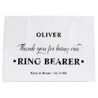 Personalised Ring Bearer Black and White Thank You