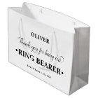 Personalised Ring Bearer Black and White Thank You
