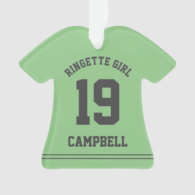 Personalised Ringette Girl Jersey Custom Name  Ornament (Front)