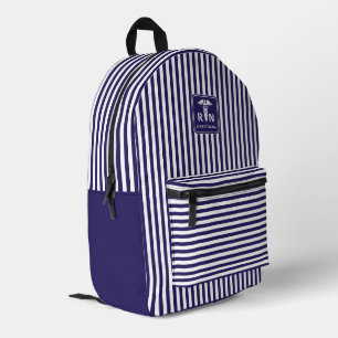 Personalised RN Modern and Elegant Stripes Pattern Printed Backpack