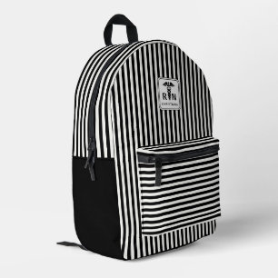 Personalised RN Modern and Elegant Stripes Pattern Printed Backpack