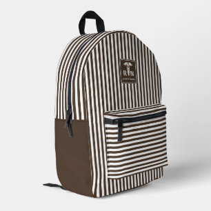 Personalised RN Modern and Elegant Stripes Pattern Printed Backpack