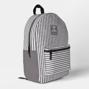 Personalised RN Modern and Elegant Stripes Pattern Printed Backpack