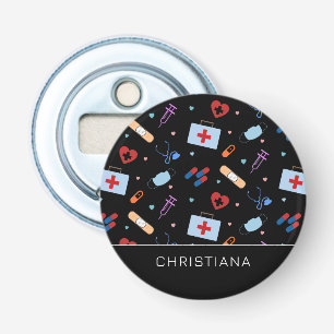 Personalised RN Nurse Doctor Medical Pattern Bottle Opener