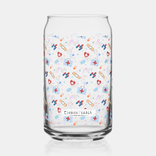 Personalised RN Nurse   Doctor Medical Pattern Can Glass