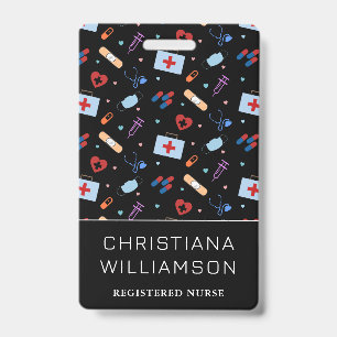 Personalised RN Nurse   Doctor Medical Pattern ID Badge