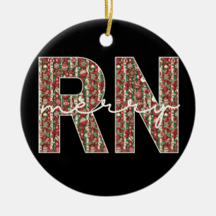 Personalised RN Nurse First Year Christmas Keepsak Ceramic Tree Decoration