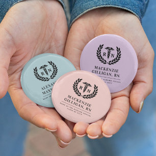 Personalised RN Nursing School Graduation Elegant 6 Cm Round Badge