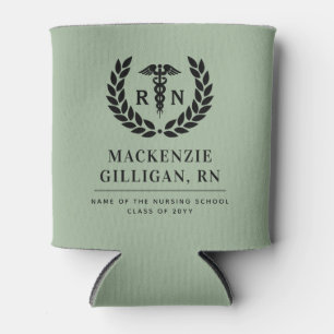 Personalised RN Nursing School Graduation Elegant Can Cooler