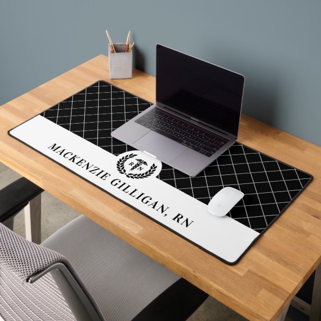Personalised RN Nursing School Graduation Elegant Desk Mat (Office 2)