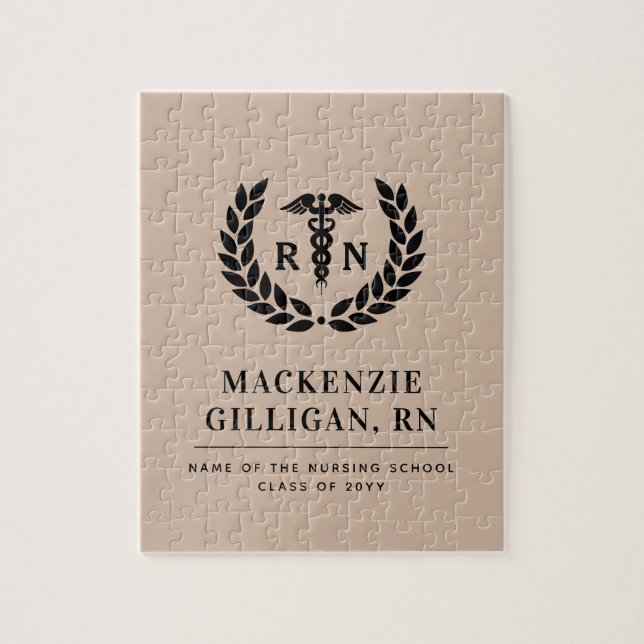 Personalised RN Nursing School Graduation Elegant Jigsaw Puzzle (Vertical)