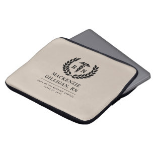 Personalised RN Nursing School Graduation Elegant Laptop Sleeve
