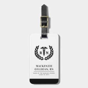 Personalised RN Nursing School Graduation Elegant Luggage Tag