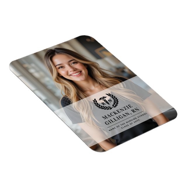 Personalised RN Nursing School Graduation Elegant Magnet (Right Side)