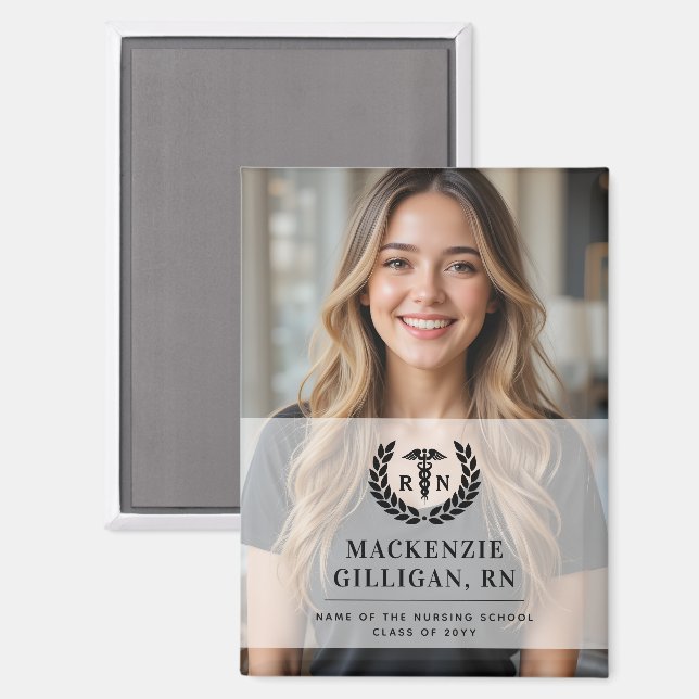 Personalised RN Nursing School Graduation Elegant Magnet (Front/Back)