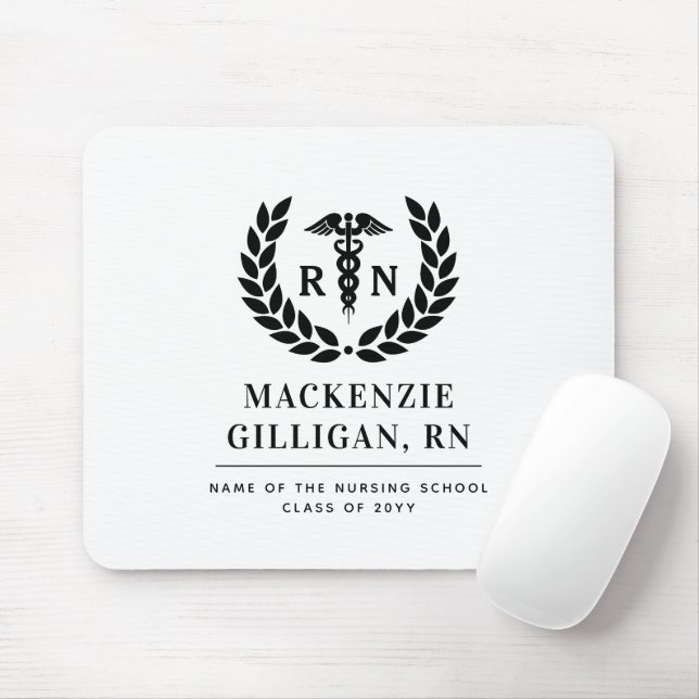 Personalised RN Nursing School Graduation Elegant Mouse Pad (With Mouse)