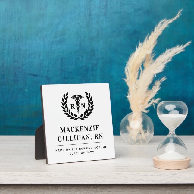 Personalised RN Nursing School Graduation Elegant Plaque (Insitu)