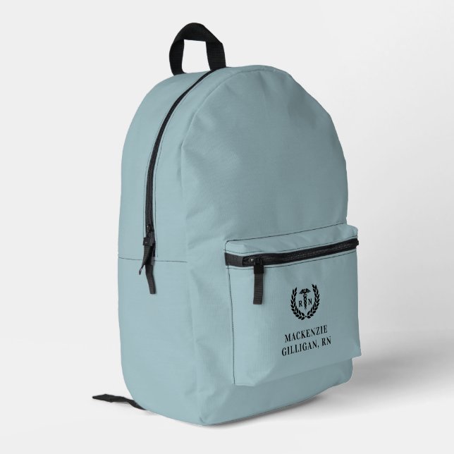 Personalised RN Nursing School Graduation Elegant Printed Backpack (Back Corner Left)