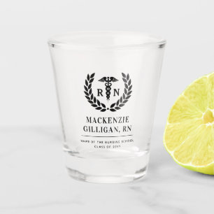 Personalised RN Nursing School Graduation Elegant Shot Glass